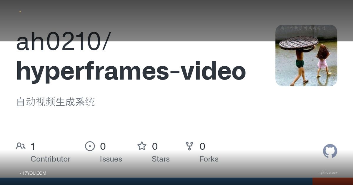 Featured image for Hyperframes：HTML-first 短视频渲染框架实战
